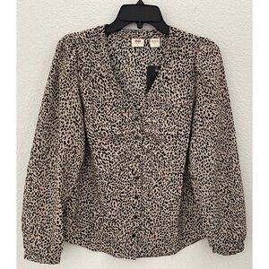 LEVI'S Women’s Sz SM Blue Animal Print Button up Long Sleeve